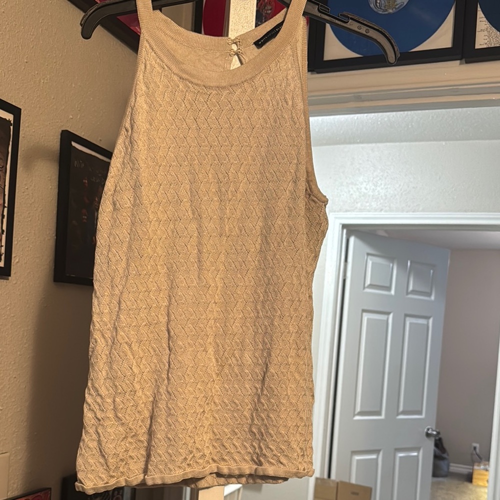Elegant Cream Sleeveless Top